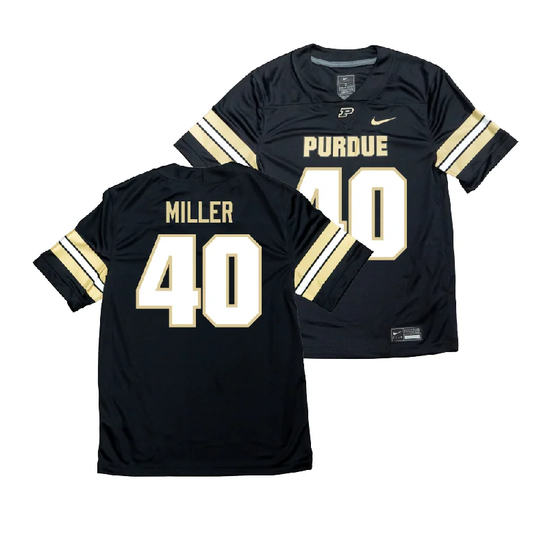 Personalized Football Jerseys For Players-Nike Purdue Boilermakers Black NIL Game Replica Football Jersey - Hudson Miller | #40