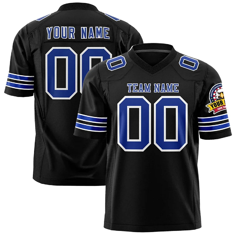 Football Jerseys For Supporters-Custom Black Royal-White Personalized Classic Authentic Football Jersey