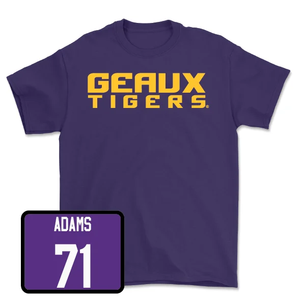 Custom Football Jerseys With Text & Image Designs-Football Purple Geaux Tee - Tyree Adams