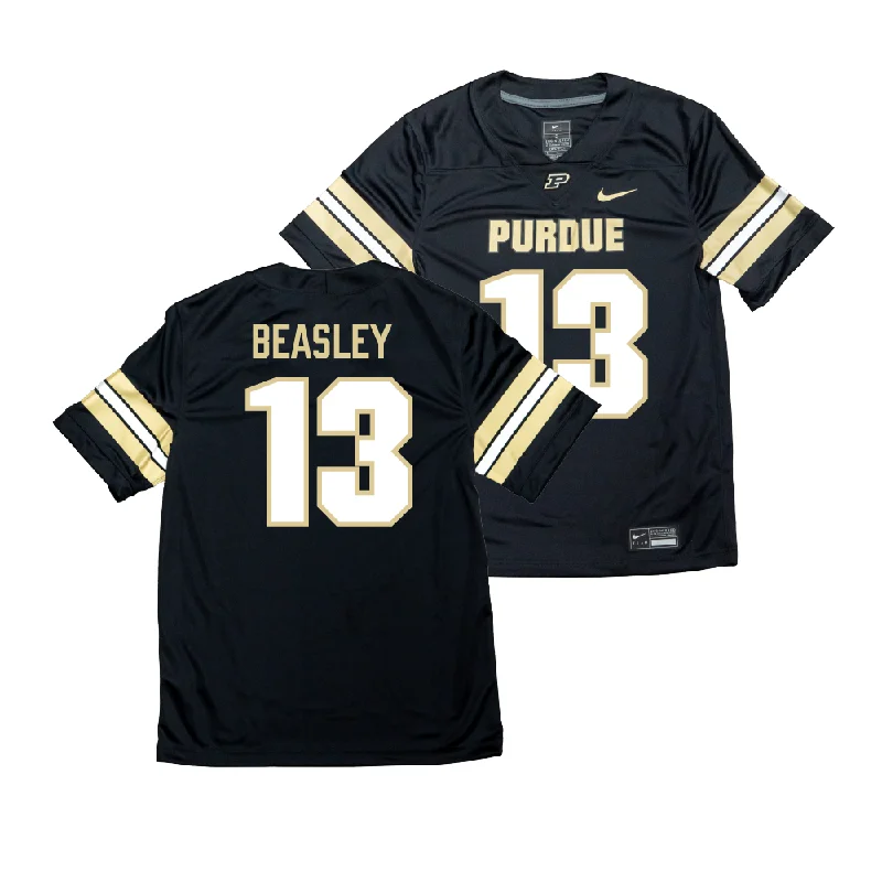 Custom Football Jerseys For Alumni Games-Nike Purdue Boilermakers Black NIL Game Replica Football Jersey - Koy Beasley