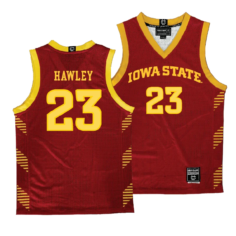 Custom Basketball Jerseys With Team Emblems-Crimson Men's Basketball Iowa State Jersey - Conrad Hawley