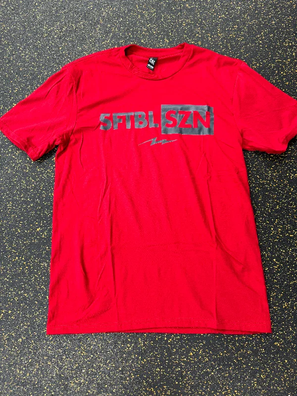 Custom Basketball Jerseys For Rec Leagues-Softball Szn Red Pauer Tee