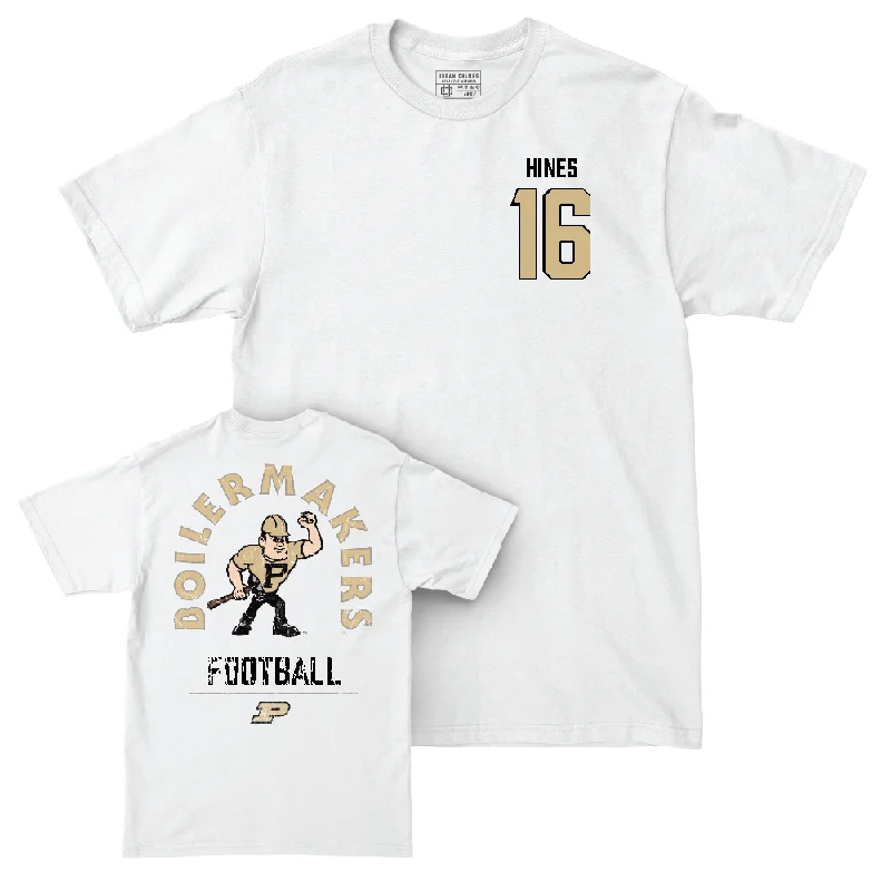 Football Jerseys For Supporters-Football White Mascot Comfort Colors Tee   - Hudauri Hines