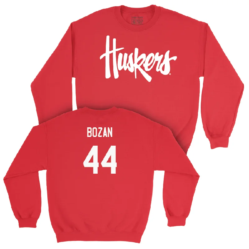 Basketball Jerseys For Custom Events-Red Women's Basketball Huskers Crew  - Petra Bozan