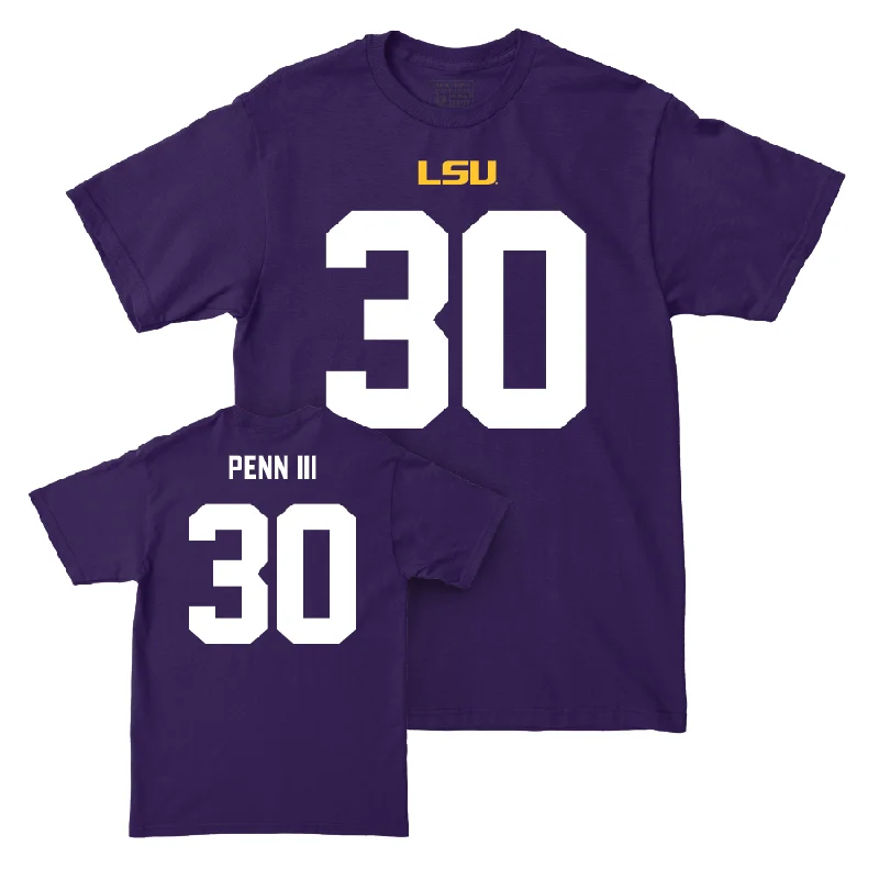 Football Jerseys For Teams & Schools-LSU Football Purple Shirsey Tee - Greg Penn III | #30