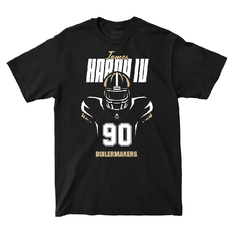 Custom Football Jerseys For College Sports-Silhouette Black Football Tee   - James Hardy IV