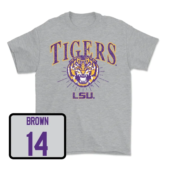 Football Jerseys With Custom Numbers-Football Sport Grey Tigers Tee - Jalen Brown