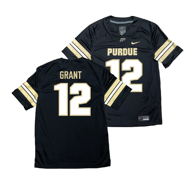 Custom Football Jerseys With Special Designs-Nike Purdue Boilermakers Black NIL Game Replica Football Jersey  - Tarrion Grant