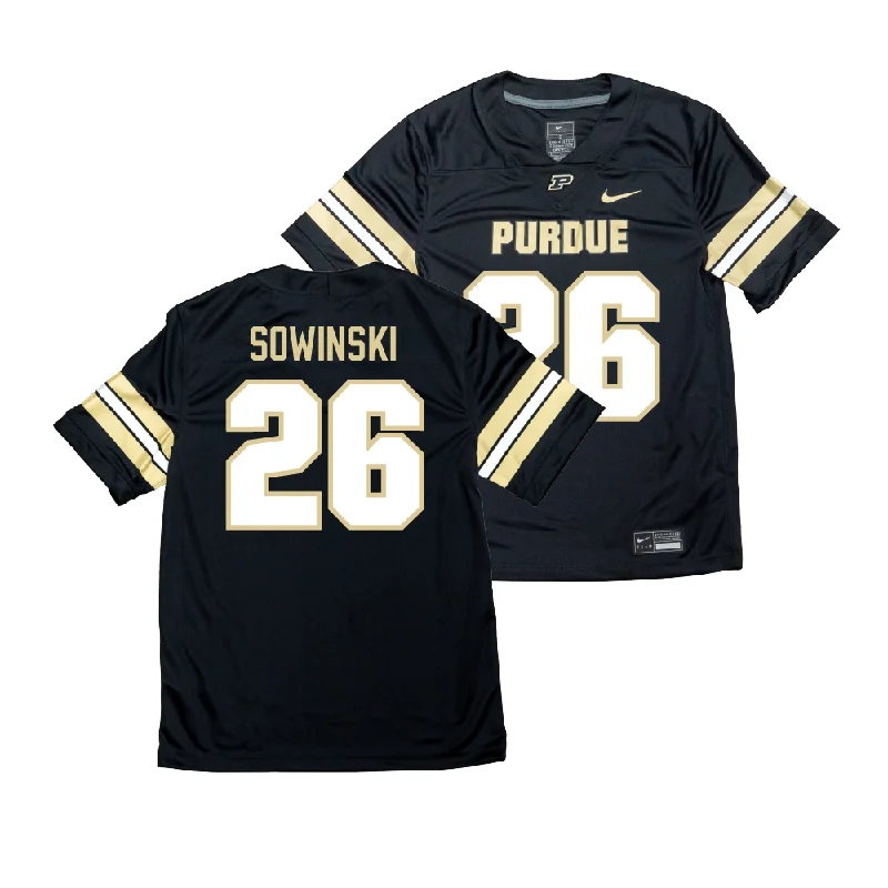 Unique Football Jerseys With Custom Prints-Nike Purdue Boilermakers Black NIL Game Replica Football Jersey - Andrew Sowinski | #26