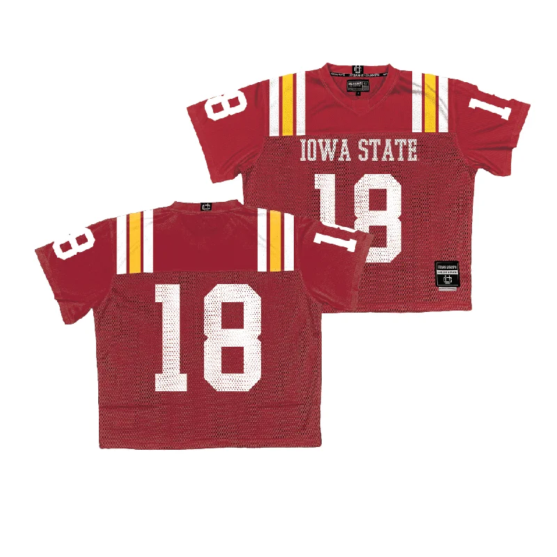 Customizable Football Jerseys-Iowa State Throwback Football Jersey  - David Coffey