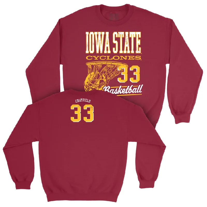 Basketball Jerseys With Player Names & Numbers-Iowa State Men's Basketball Crimson Hoops Crew  - Brandton Chatfield