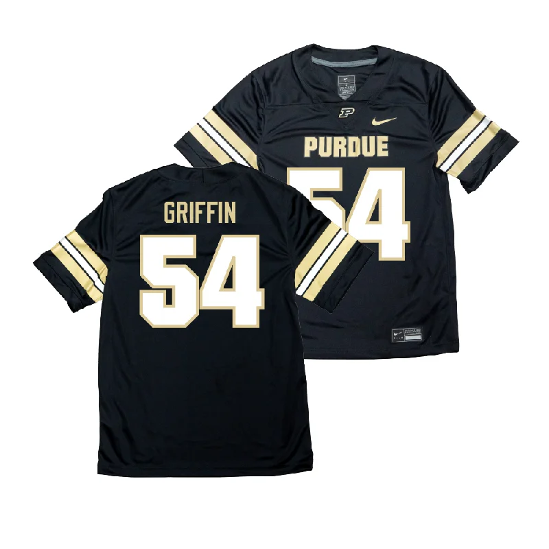 Custom Football Jerseys For Fundraiser Events-Nike Purdue Boilermakers Black NIL Game Replica Football Jersey - Luke Griffin