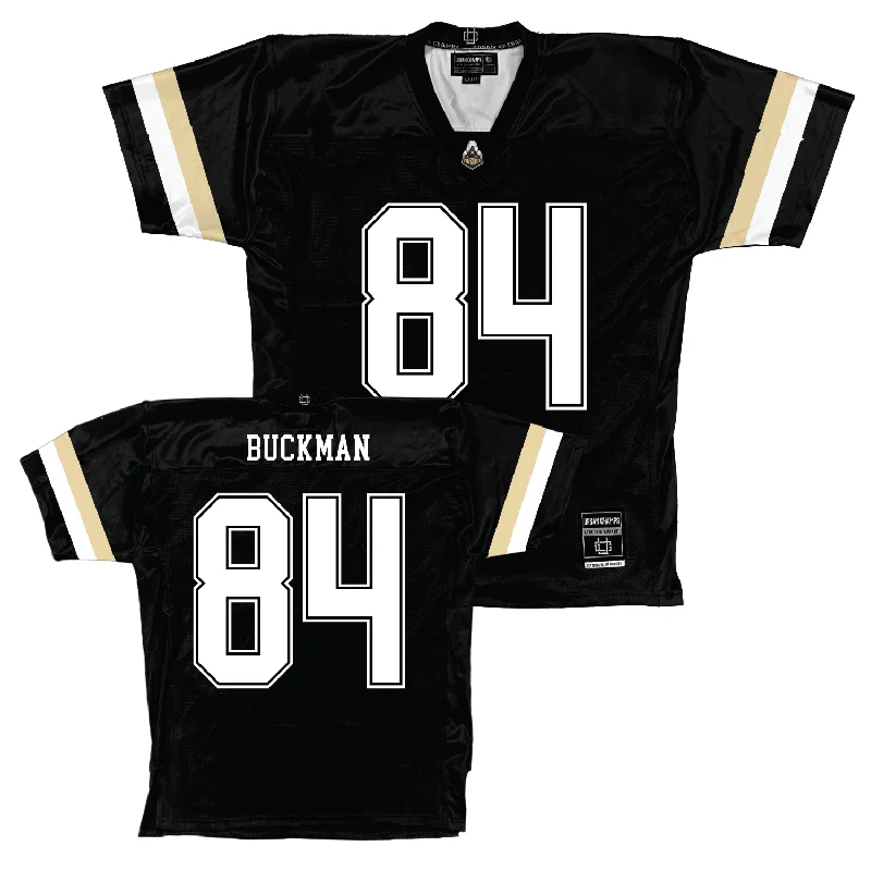 Custom Football Jerseys With Stripes-Purdue Black Football Jersey - Nolan Buckman | #84