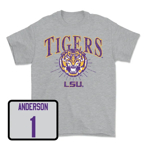 Football Jerseys For High School Competitions-Football Sport Grey Tigers Tee - Aaron Anderson