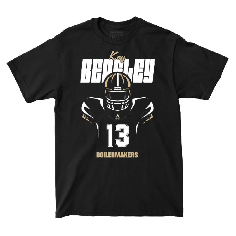 Football Jerseys With Fun Designs-Silhouette Black Football Tee   - Koy Beasley