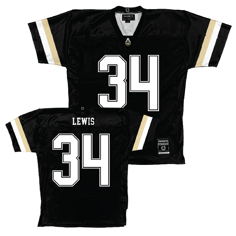 Custom Football Jerseys With Large Custom Graphics-Purdue Black Football Jersey - Damarjhe Lewis | #34