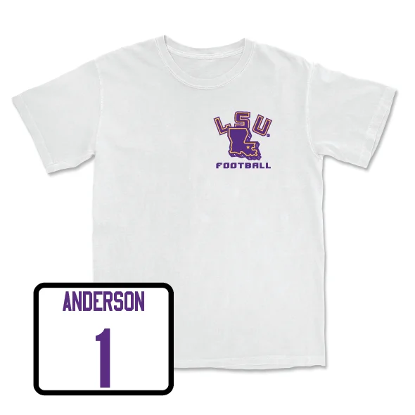 Personalized Football Jerseys With Text & Graphics-Football White Team Tee - Aaron Anderson