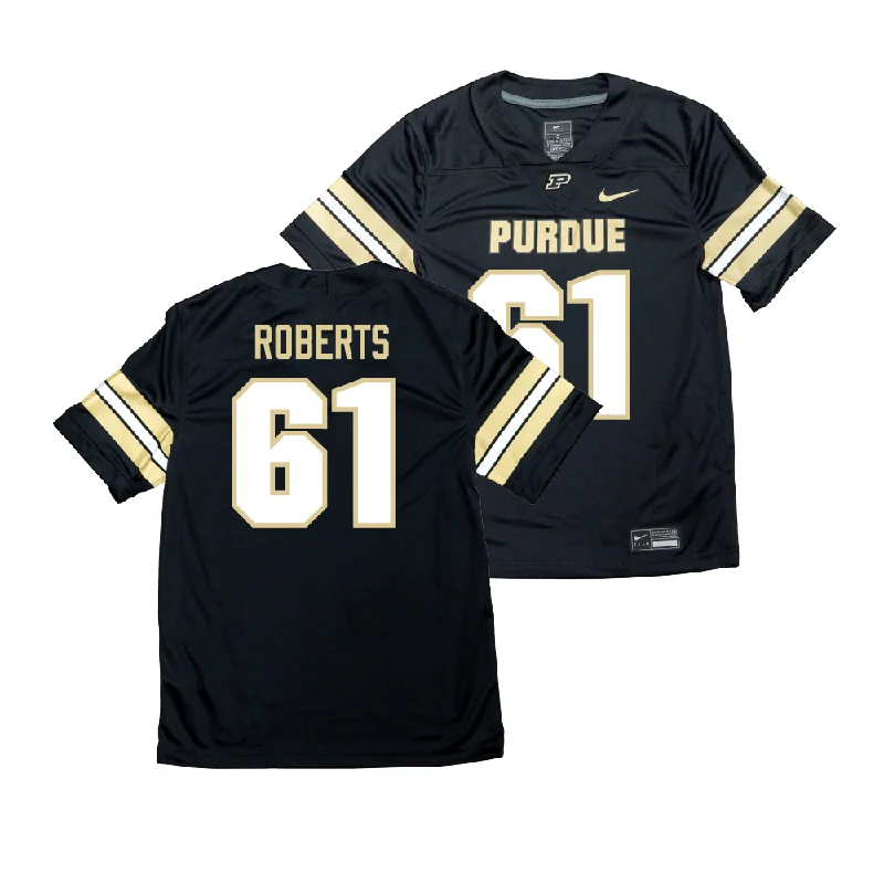 Football Jerseys For Holiday Gifts-Nike Purdue Boilermakers Black NIL Game Replica Football Jersey - Aaron Roberts | #61