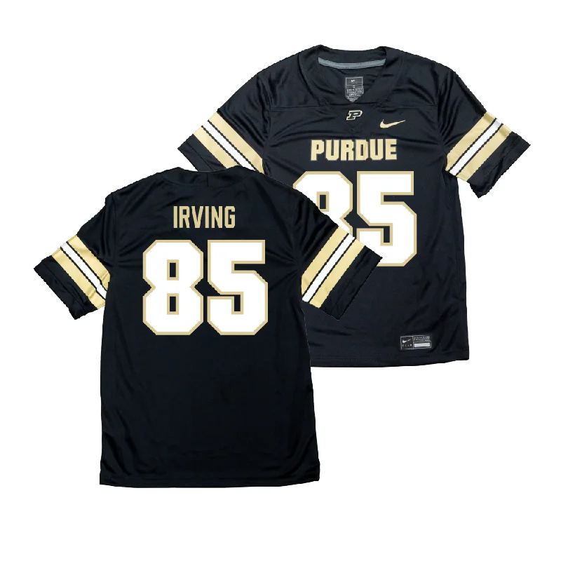 Custom Football Jerseys With Matching Shorts-Nike Purdue Boilermakers Black NIL Game Replica Football Jersey - Caleb Irving