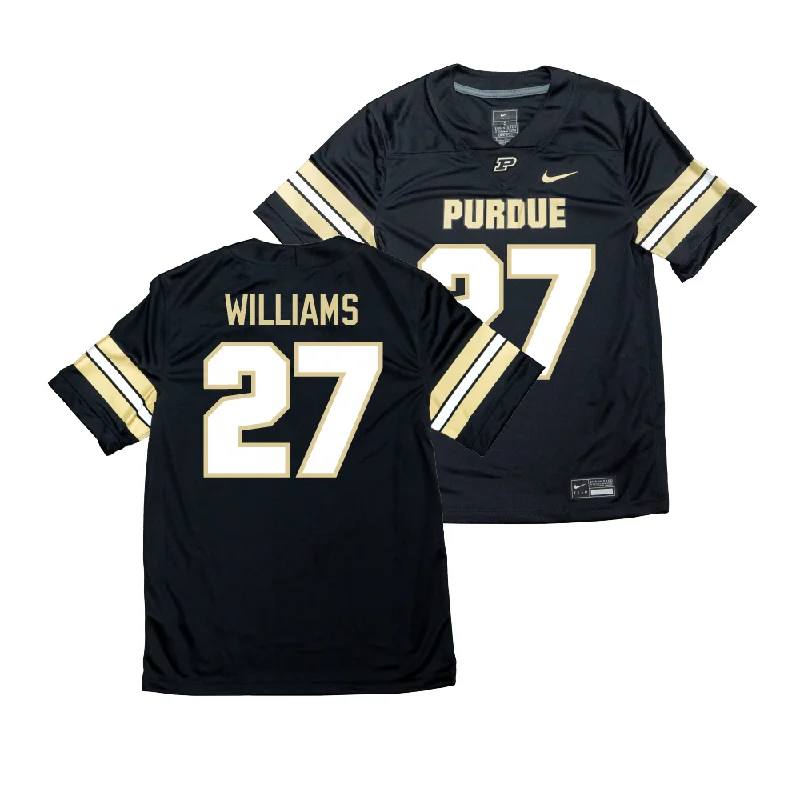 Personalized Football Jerseys With Custom Stitches-Nike Purdue Boilermakers Black NIL Game Replica Football Jersey - Zeke Williams