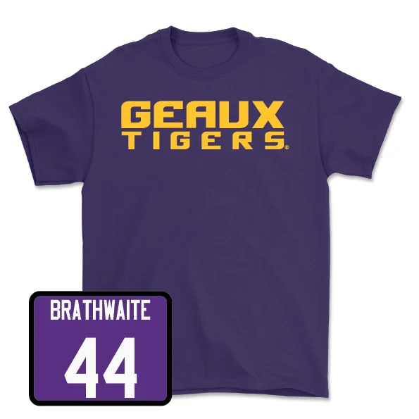 Custom Football Jerseys With Player Nicknames-Football Purple Geaux Tee - Christian Brathwaite