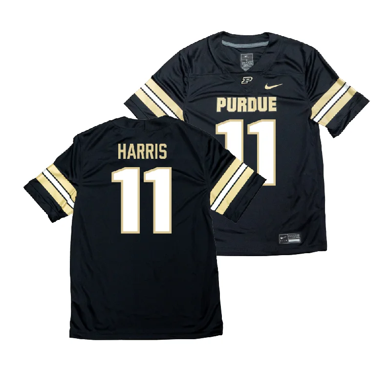 Team Football Jerseys With Logos & Text-Nike Purdue Boilermakers Black NIL Game Replica Football Jersey - Tra’Mar Harris