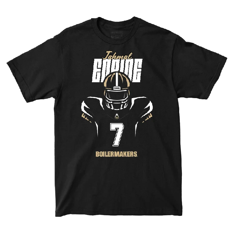 Football Jerseys With Printed Player Numbers-Silhouette Black Football Tee   - Jahmal Edrine