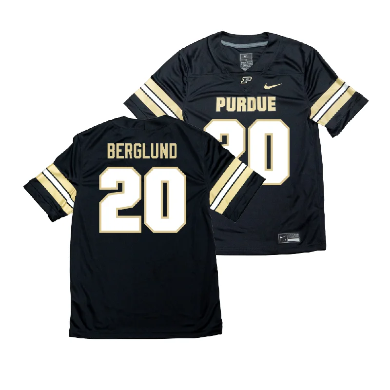 Football Jerseys For Supporters-Nike Purdue Boilermakers Black NIL Game Replica Football Jersey - Winston Berglund | #20