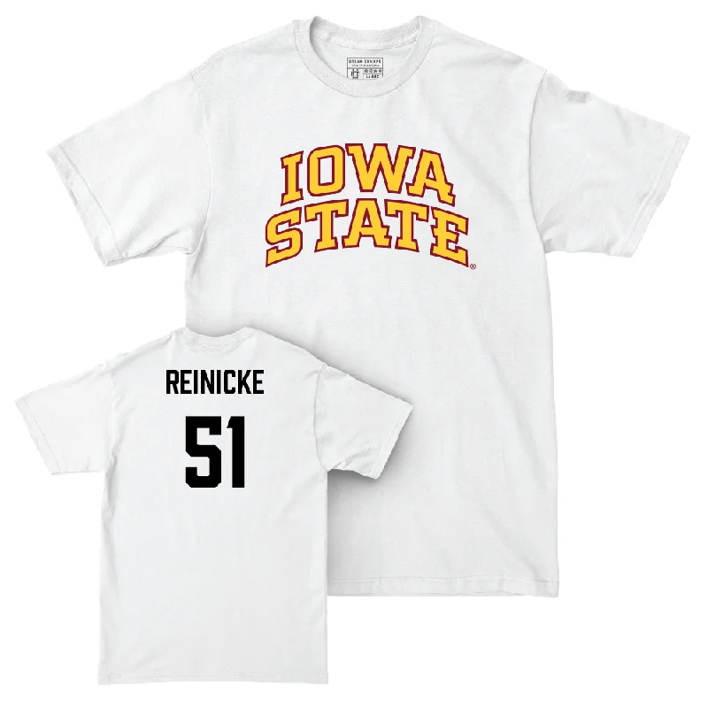 Football Jerseys With Custom Sleeves-Iowa State Football White Comfort Colors Tee  - Nick Reinicke