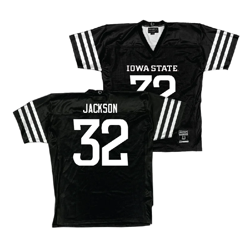 Football Jerseys With Vibrant Custom Designs-Iowa State Football Black Jersey  - Angelo Jackson