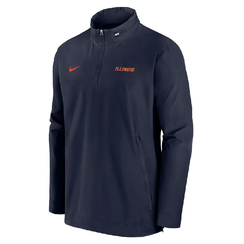 Basketball Jerseys For Teams-Illinois Fighting Illini Men's Nike Navy Coaches Quarter-Zip