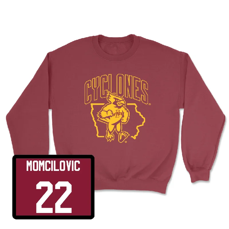 Basketball Jerseys With Printed Player Numbers-Crimson Men's Basketball Cy Crewneck - Milan Momcilovic