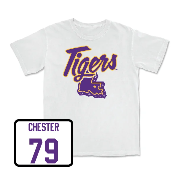 Custom Football Jerseys For Fundraisers-Football White Tiger State Tee - DJ Chester