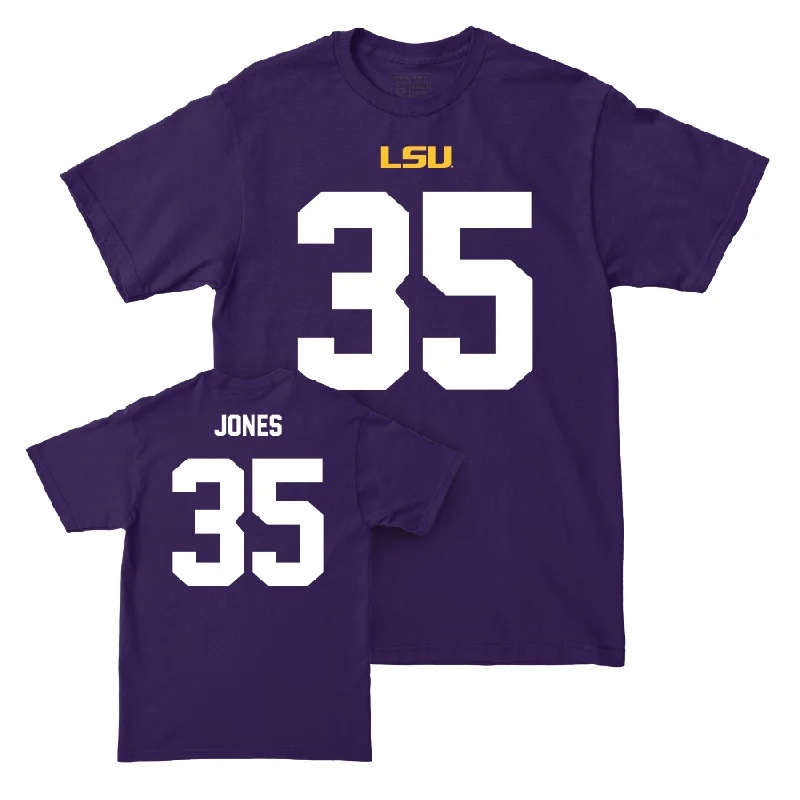 Team Football Jerseys With Logos & Text-LSU Football Purple Shirsey Tee - Sai'vion Jones | #35