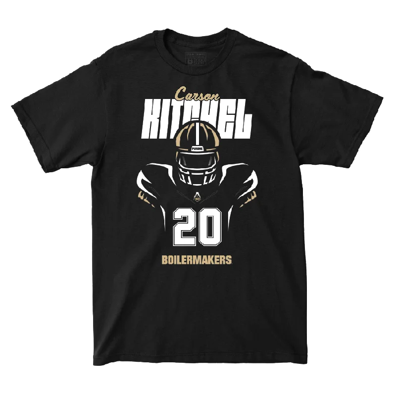 Custom Team Football Jerseys For Tournaments-Silhouette Black Football Tee   - Carson Kitchel