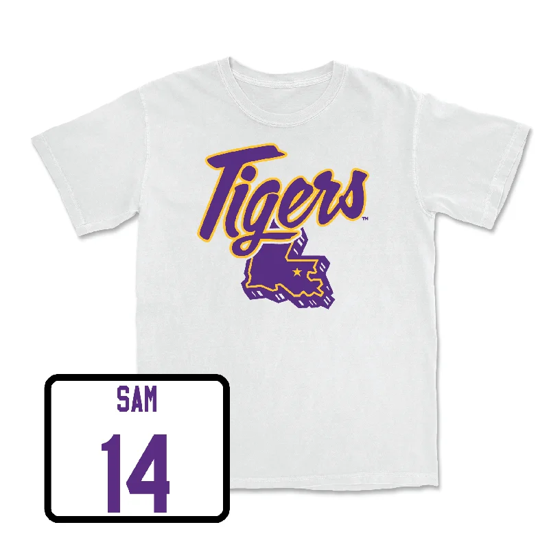 Custom Football Jerseys With Names & Team Logos-Football White Tiger State Tee - Andrè Sam