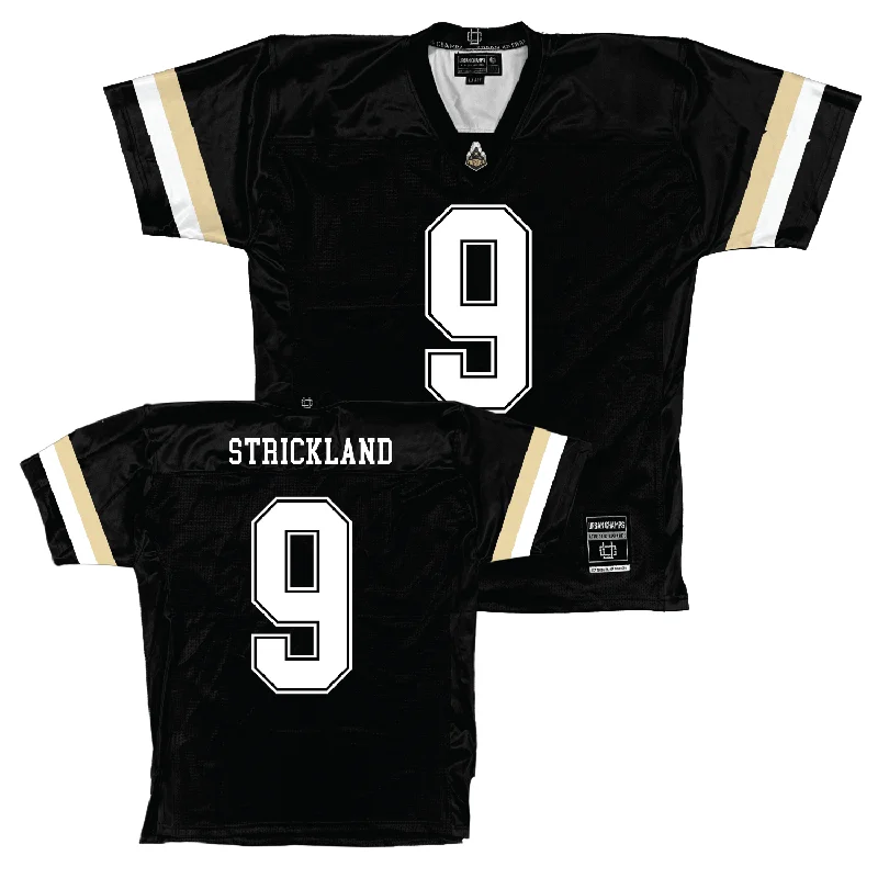 Custom Football Jerseys With Color Blocking-Purdue Black Football Jersey - Joe Strickland | #9