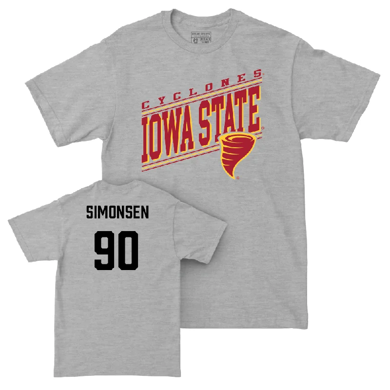 Personalized Football Jerseys With Custom Stitches-Iowa State Football Sport Grey Vintage Tee  - Braden Simonsen