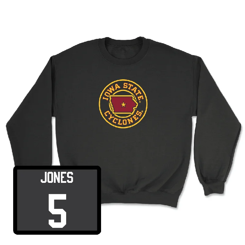 Basketball Jerseys With Custom Details For Teams-Men's Basketball Black Ames Crewneck - Curtis Jones