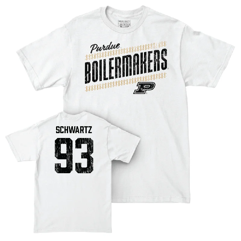 Custom Football Jerseys For Major Leagues-Football White Slant Comfort Colors Tee   - Albert Schwartz