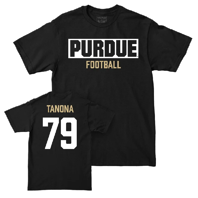 Personalized Football Jerseys For Fundraising-Football Black Staple Tee   - Joey Tanona