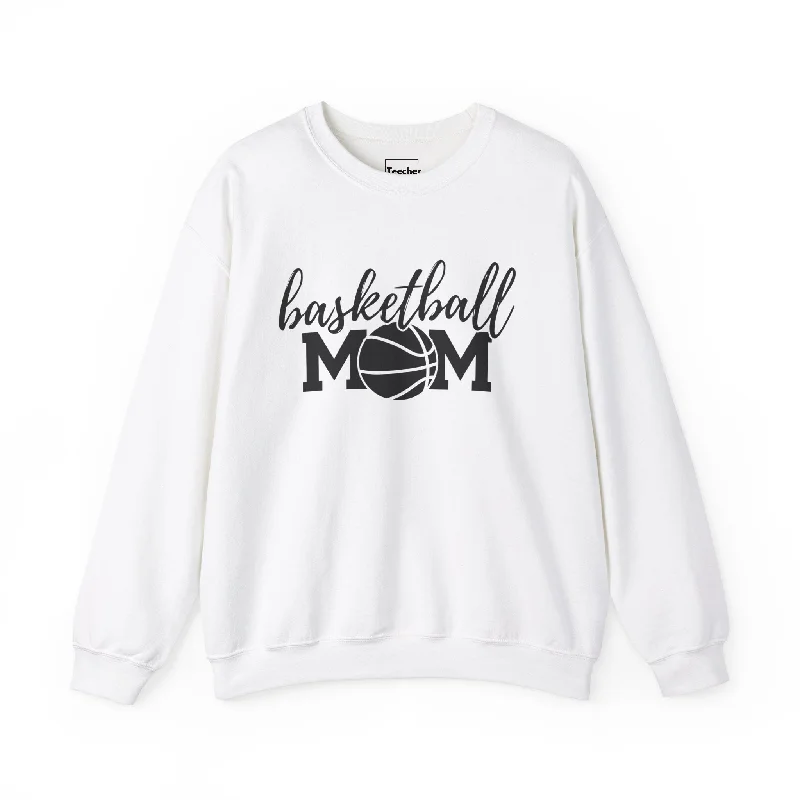 Personalized Basketball Jerseys For Birthdays-Basketball MOM Crewneck Sweatshirt