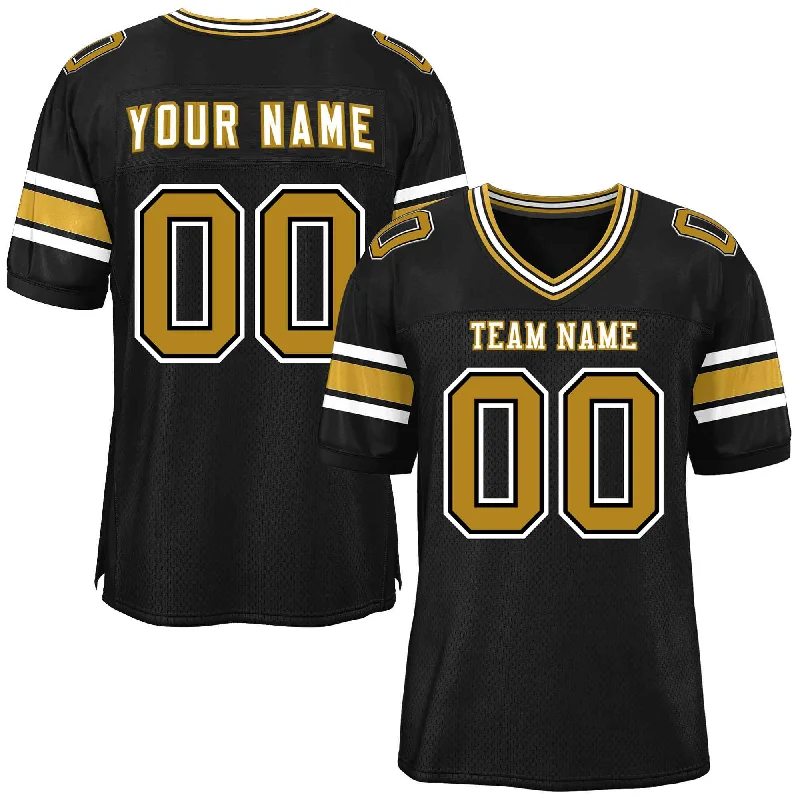 Football Jerseys With Custom Name And Number-Custom Black Personalized Classic Authentic Football Jersey