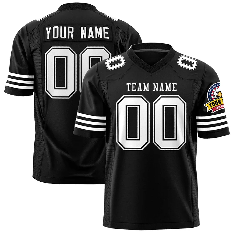 Personalized Football Jerseys For Groups-Custom Black White Personalized Classic Authentic Football Jersey