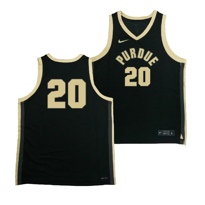 Basketball Jerseys With Custom Prints For Teams-Nike Purdue Boilermakers Black NIL Game Replica Basketball Jersey - Joshua Furst | #20