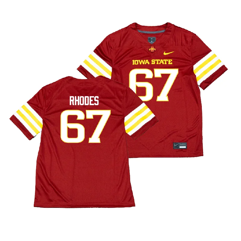 Football Jerseys With Custom Numbers-Nike Iowa State Cardinal NIL Game Replica Football Jersey - Carson Rhodes