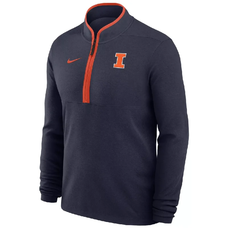 Basketball Jerseys With Customization Options-Illinois Fighting Illini Nike Dri-Fit Victory 1/4 Zip