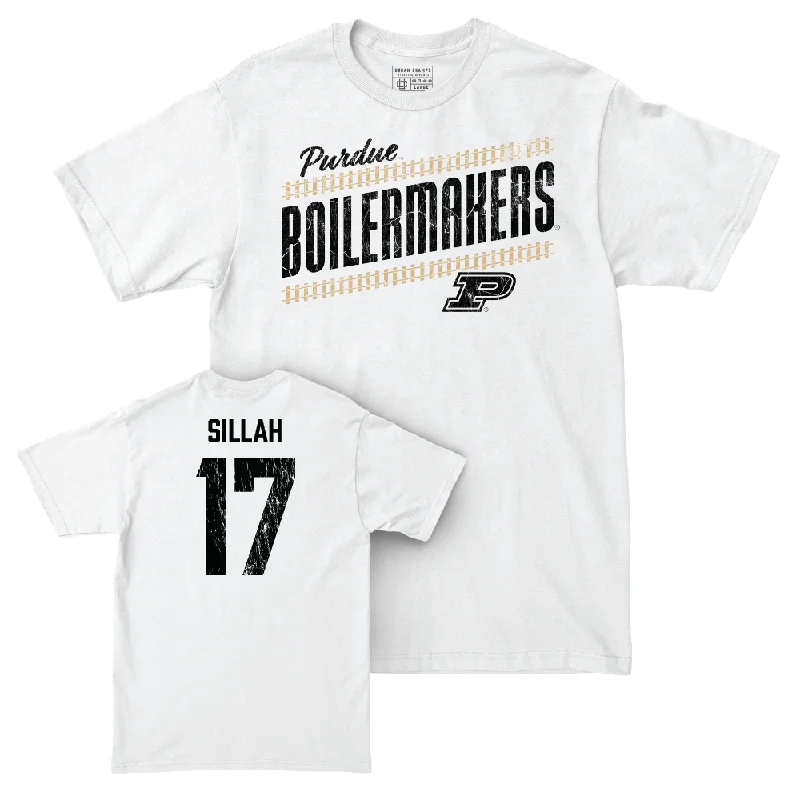 Football Jerseys With Special Design Elements-Football White Slant Comfort Colors Tee   - Shitta Sillah