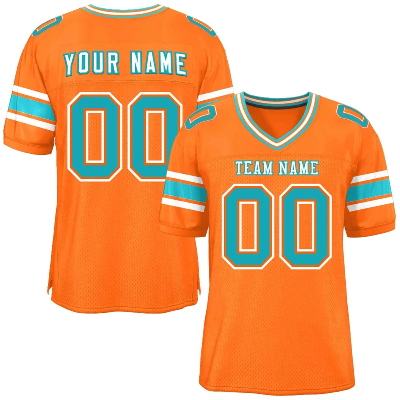 Football Jerseys With Team Logos-Custom Orange Personalized Classic Authentic Football Jersey