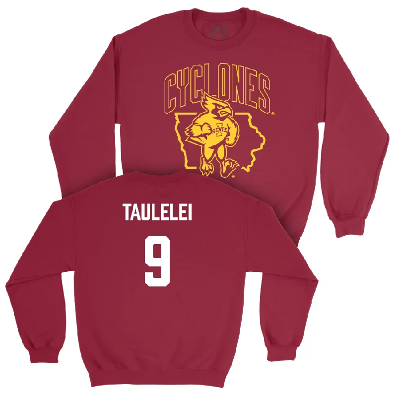 Basketball Jerseys With Special Design Elements-Iowa State Women's Basketball Crimson Cy Crewneck  - Lilly Taulelei